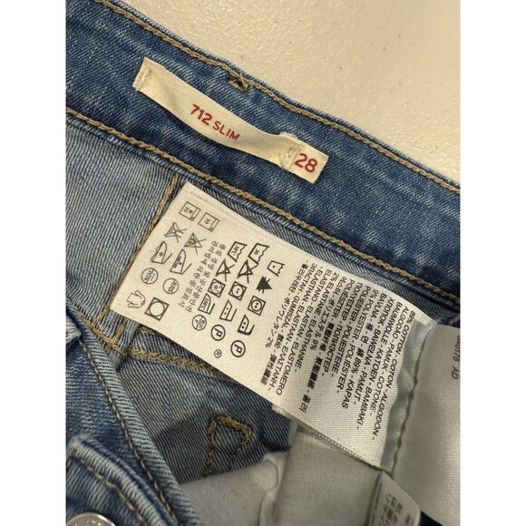 Levis 712 Slim Jeans Womens 28 Straight Leg Stretch Travel Mid Rise Light Wash - Picture 3 of 7